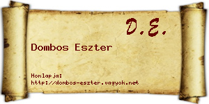 Dombos Eszter névjegykártya